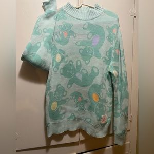 Teddy Fresh Care Bears, mint green sweater. Never worn.